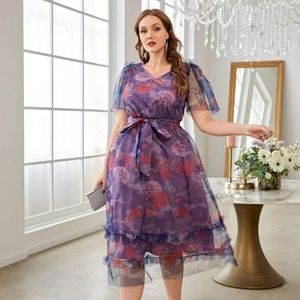 SHEIN Plus Floral Print Dress NWT